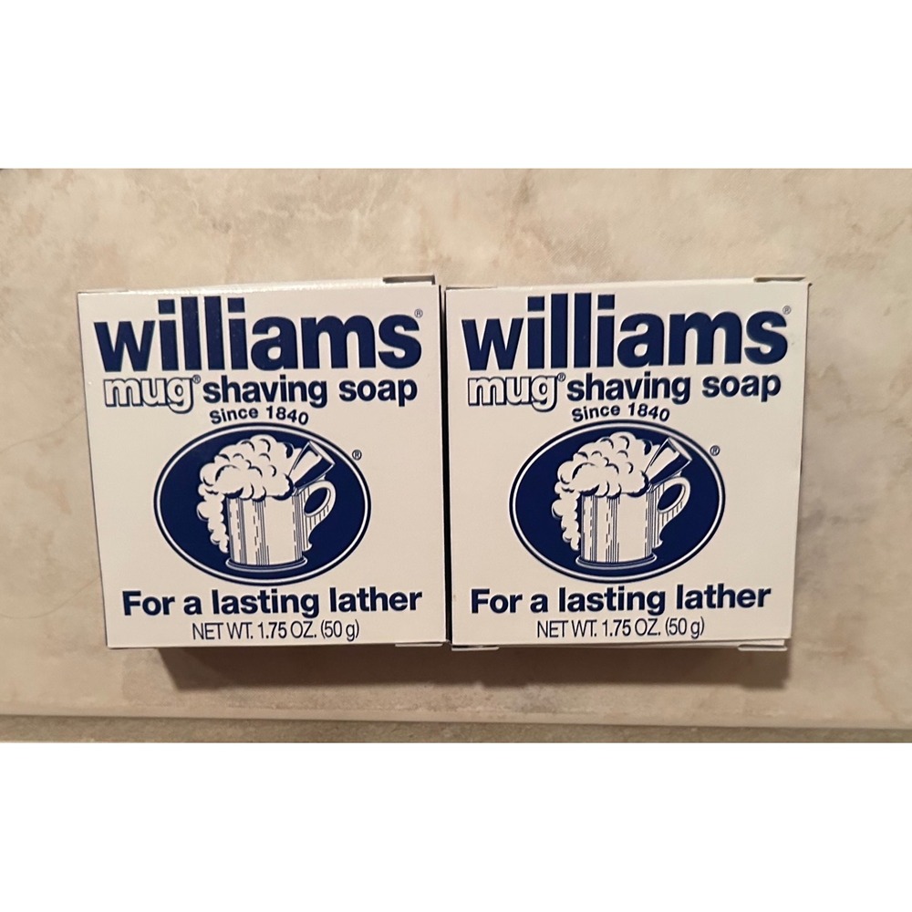 Lot of 2 Williams Mug Shaving Soap 1.75 oz Traditional Wet Shave Lather Pucks